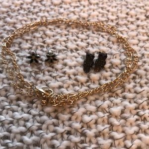 Two Earring Studs and an 18” Necklace!